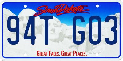 SD license plate 94TG03