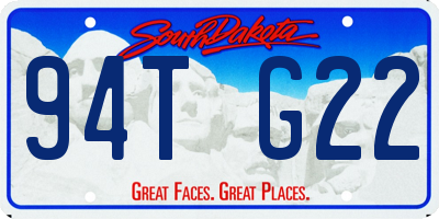 SD license plate 94TG22