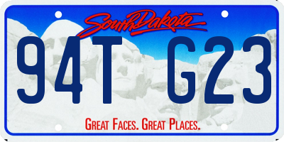 SD license plate 94TG23
