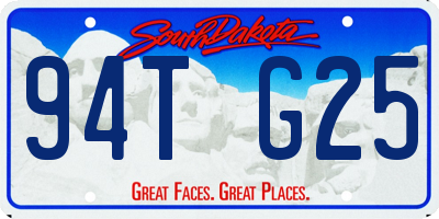 SD license plate 94TG25