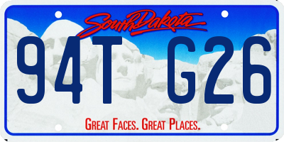 SD license plate 94TG26