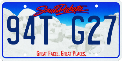 SD license plate 94TG27