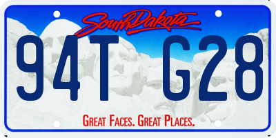 SD license plate 94TG28