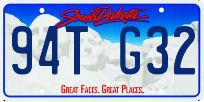SD license plate 94TG32