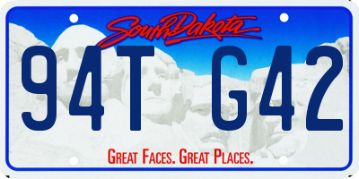 SD license plate 94TG42