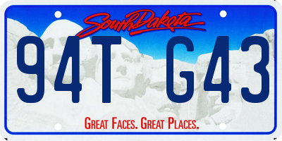 SD license plate 94TG43