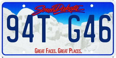 SD license plate 94TG46