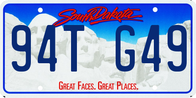 SD license plate 94TG49