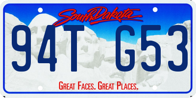 SD license plate 94TG53