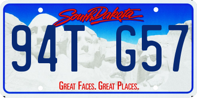 SD license plate 94TG57