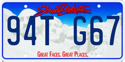 SD license plate 94TG67