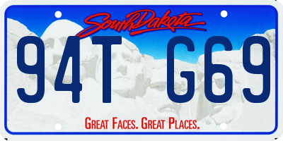 SD license plate 94TG69