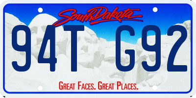SD license plate 94TG92