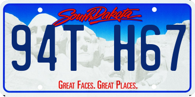 SD license plate 94TH67