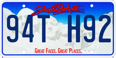 SD license plate 94TH92