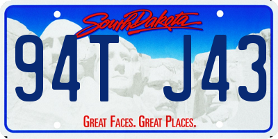 SD license plate 94TJ43