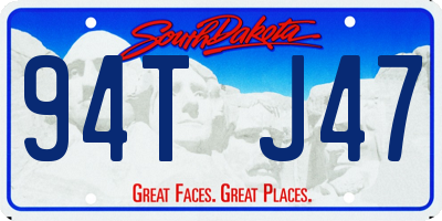 SD license plate 94TJ47