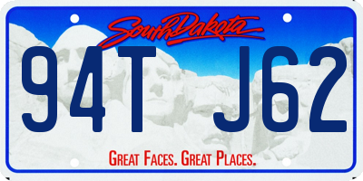 SD license plate 94TJ62