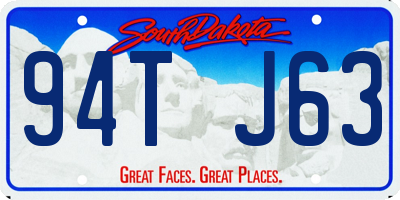 SD license plate 94TJ63