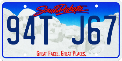 SD license plate 94TJ67