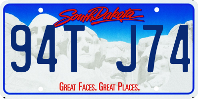 SD license plate 94TJ74