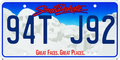 SD license plate 94TJ92