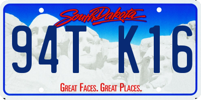 SD license plate 94TK16