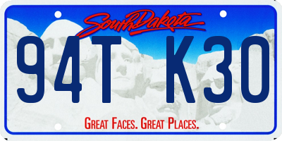 SD license plate 94TK30