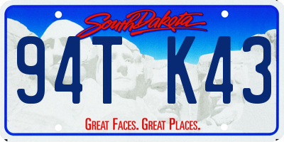 SD license plate 94TK43