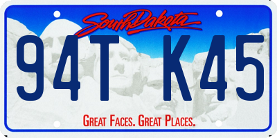 SD license plate 94TK45