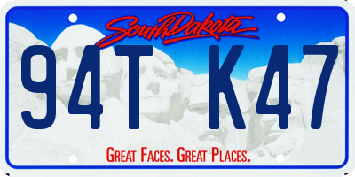 SD license plate 94TK47