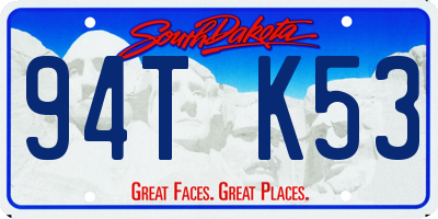 SD license plate 94TK53