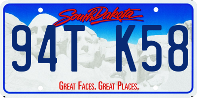SD license plate 94TK58