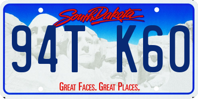 SD license plate 94TK60