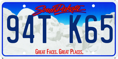 SD license plate 94TK65