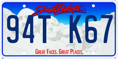 SD license plate 94TK67