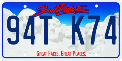 SD license plate 94TK74