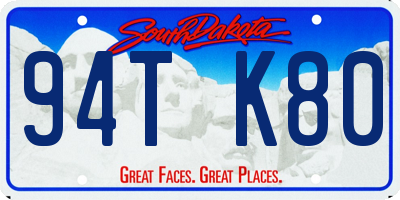 SD license plate 94TK80