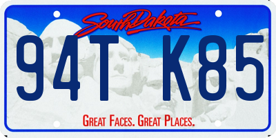 SD license plate 94TK85
