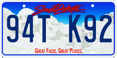 SD license plate 94TK92