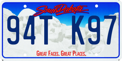 SD license plate 94TK97