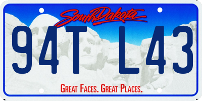 SD license plate 94TL43