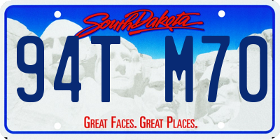 SD license plate 94TM70