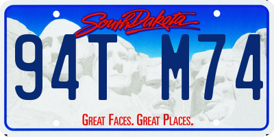 SD license plate 94TM74