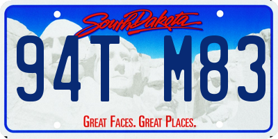 SD license plate 94TM83