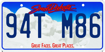 SD license plate 94TM86