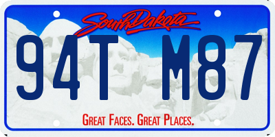 SD license plate 94TM87