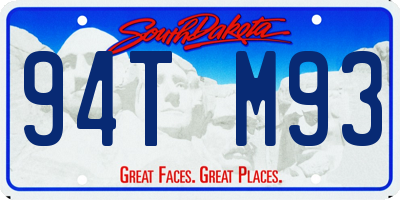 SD license plate 94TM93