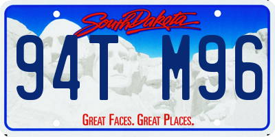 SD license plate 94TM96