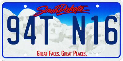 SD license plate 94TN16